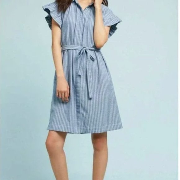 Isabelle Sinclair for Anthropologie flutter sleeve striped dress - Picture 2 of 5